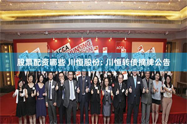 股票配资哪些 川恒股份: 川恒转债摘牌公告