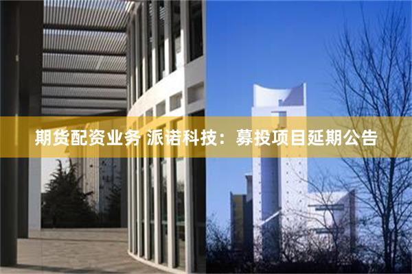 期货配资业务 派诺科技：募投项目延期公告