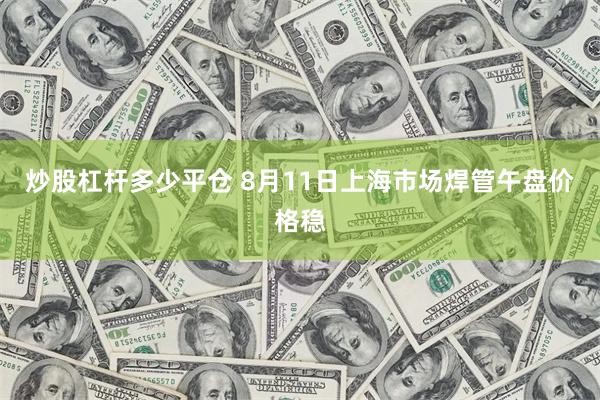 炒股杠杆多少平仓 8月11日上海市场焊管午盘价格稳