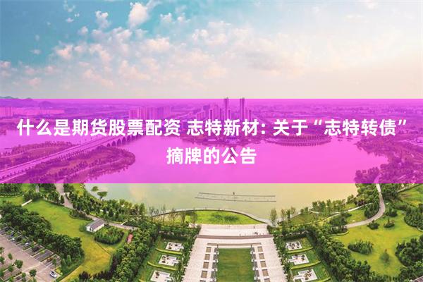 什么是期货股票配资 志特新材: 关于“志特转债”摘牌的公告